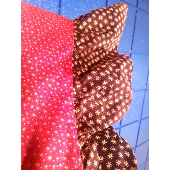 VTG 70s Cottagecore Calico Pinafore Country Ruffle Apron floral Wrap Dress OSFM - Picture 8 of 10